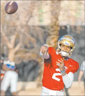  ?? Heidi Fang Las Vegas Review-journal @Heidifang ?? After a strong career at UCLA, former Bishop Gorman quarterbac­k Dorian Thompson-robinson is back in Las Vegas for this week’s East-west Shrine Bowl.