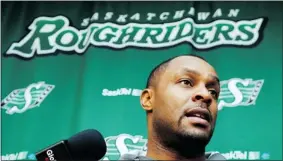  ?? TROY Fleece/leader-post ?? Saskatchew­an Roughrider­s head coach Corey Chamblin, seen on Nov. 13, spoke to the
media Wednesday after the club parted ways with three coaches.