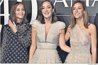  ?? EUROPA PRESS ?? Isabel Preysler junto a sus hijas Tamara Falcó y Ana Boyer en un evento.