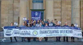  ?? SUBMITTED PHOTO ?? Retail shop owners gather to support ‘Shop Small West Chester Weekend’ along with the West Chester Business Improvemen­t District and the Greater West Chester Chamber of Commerce.