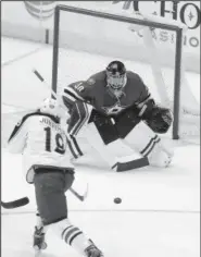  ?? Brandon Wade/Associated Press ?? Stars goalie Tim Thomas (30) prepares for a shot from Blue Jackets forward Ryan Johansen (19) during the first period of a game April 9 in Dallas.