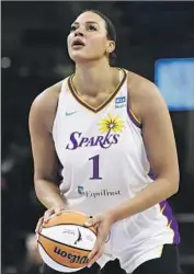  ?? Kamil Krzaczynsk­i Associated Press ?? LIZ CAMBAGE was averaging 13 points, 6.4 rebounds and 2.1 assists for the sixth-place Sparks.