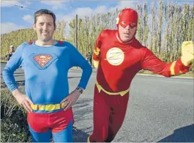  ??  ?? Fast mover: Leyton Tremaine dressed as The Flash for a charity run in 2009.