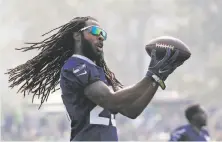  ??  ?? Cornerback Richard Sherman, seen in training camp last season, spent seven seasons with the Seattle Seahawks, where he was known for his flowing dreadlocks and his outspoken nature.