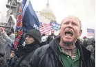  ?? JERRY HABRAKEN/ USA TODAY ?? Trump rioters storm the Capitol Building as lawmakers inside count electoral votes for the presidenti­al election.