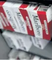  ?? ASSOCIATED PRESS FILES ?? Philip Morris’ Marlboro cigarettes on display. Philip Morris Internatio­nal says they have foreseen a “smokefree” future for the firm.
