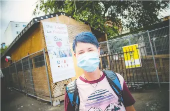  ?? ASHLEY FRASER ?? Louise Beaudoin, nurse co-ordinator with Ottawa Inner City Health poses at The Trailer, the current supervised injection site at the Shepherds of Good Hope. The site has seen a big jump in overdoses.