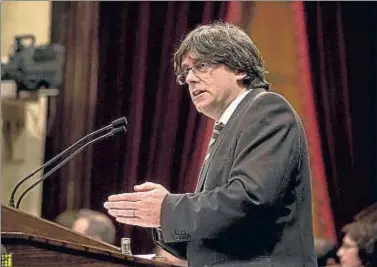  ?? ANA JIMÉNEZ ?? Puigdemont hizo lo que pudo para superar un trámite difícil