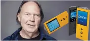  ?? Above: Neil Young and his ponomusic device; high resolution music CDs. ??