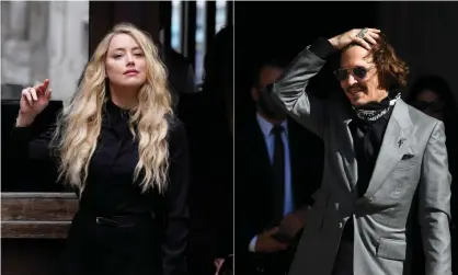  ??  ?? Amber Heard and Johnny Depp arriving on the final day of his libel trial against News Group Newspapers at the high court in London. Photograph: Niklas Halle’n/AFP/Getty Images