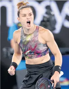  ?? REUTERS ?? Maria Sakkari celebrates her win against Diana Shnaider.