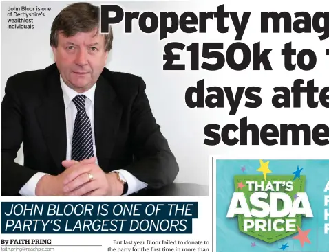  ??  ?? John Bloor is one of Derbyshire’s wealthiest individual­s