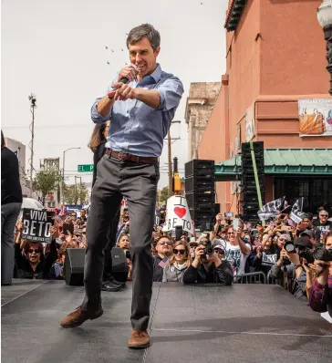  ??  ?? On the first day of his presidenti­al campaign, O’Rourke raised $6 million in contributi­ons