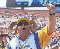  ?? RICHARD MACKSON, USA TODAY SPORTS ?? This Rams fan was excited for Sunday’s season opener even if much of Los Angeles wasn’t.