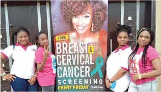  ??  ?? Participan­ts at the free breast and cervical cancer screening in Lagos... recently