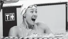  ?? LEE JIN-MAN THE ASSOCIATED PRESS ?? China's Liu Xiang celebrates after winning the women's 50-metre backstroke final during the swimming competitio­n at the 18th Asian Games in Jakarta, Indonesia on Tuesday.