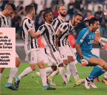  ?? LAPRESSE ?? Un’esultanza della Juve all’Allianz Stadium, dove a breve arriverann­o Barcellona, Inter e Roma