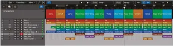  ??  ?? Logic Pro’s Arrangemen­t track is a real timesaver when it comes to song constructi­on