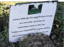  ??  ?? A sign at the Old Kilbride Cemetery.