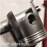  ??  ?? Both sides of the piston skirt cut.