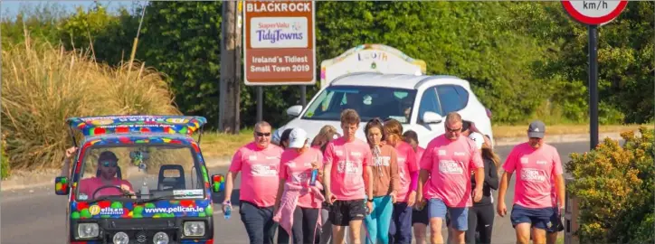  ??  ?? Pelican Promotions set the pace as walkers hit the roads in Blackrock for the 100k in30 days.