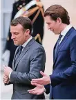  ?? FOTO: REUTERS ?? Emmanuel Macron (l.) empfing Sebastian Kurz in Paris.