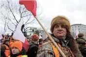  ?? /Reuters ?? Shout to the top: Farmers take part in a protest against the EU’s Green Deal and imports of Ukrainian agricultur­al products, near the Polish parliament in Warsaw.