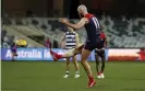  ?? Photograph: Dylan Burns/AFL Photos/Getty Images ?? Demons captain Max Gawn scored the winner against Geelong after the siren.