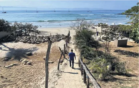  ?? NECEE REGIS For The Washington Post ?? In the Mexican coastal town of Punta de Mita, Jim Gilbert searches for the stretch of beaches where he surfed in the 1960s.