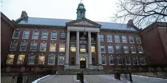  ?? MATT sTONE / HErAld sTAFF FIlE ?? OPPOSITION GROWS: Admissions tests that account for half the grade when applying to the Boston Latin School, above, and other city exam schools should be kept in place, according to a group that plans to protest a plan to pause their use.