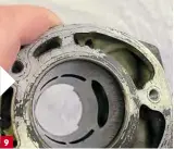  ??  ?? 9
8/ This was a nightmare and (sorry Malc) led to a relapse of amber ale ingestion. Twenty seized studs. A heat gun. Lots of swearing. Some snapped. Chappy had to machine them out and Heli coil the threads. The cylinders are now off being rebored.
9/ As you can see, there is significan­t wear in the cylinders. There is not much meat there for reboring…