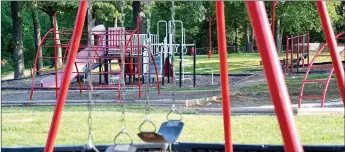  ?? Annette Beard/Pea Ridge TIMES ?? The Pea Ridge City Park has provided space for playing on playground equipment, walks, sporting practices and events and even been the site of the Pea Ridge Mule Jump over the years.