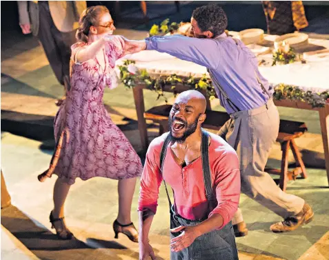  ??  ?? Reinventin­g Dylan: Arinze Kene as Joe in Conor Mcpherson’s Girl from the North Country at the Old Vic