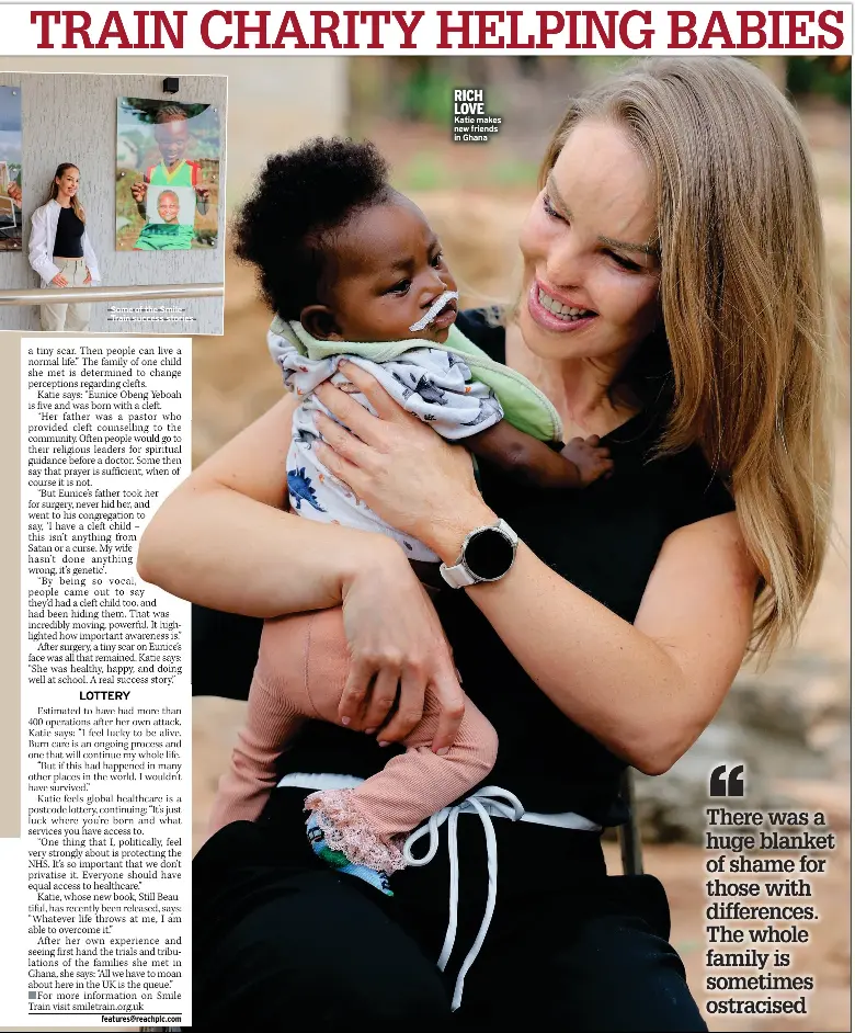  ?? ?? Some of the Smile Train success stories
RICH LOVE Katie makes new friends in Ghana