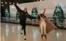  ?? Photograph: @kendalljen­ner/Instagram ?? Kendall Jenner, ice skating with sister Kourtney Kardashian, wearing The North Face brown puffer.