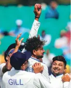  ?? PTI ?? Kuldeep Yadav after completing his five-wicket haul on Thursday.