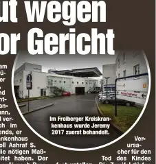  ?? ?? Im Freiberger Kreiskrank­enhaus wurde Jeremy 2017 zuerst behandelt.