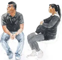  ?? (Croquis d’audience Rémi Kerfridin) ?? Le frère aîné d’Aziz Chaib Ainou et sa compagne ont contesté les charges de recel aggravé qui les ont conduits devant la cour.