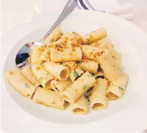  ??  ?? Pasta lovers can choose spaghetti or rigatoni to partner with five sauce offerings at Di Beppe.