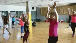  ?? FOTO: GRIMSTAD KOMMUNE ?? ER MED: Zumba-gjengen i Aktiv på dagtid skal vise fram ekte danseglede på brygga under årets Tour des Fjords.