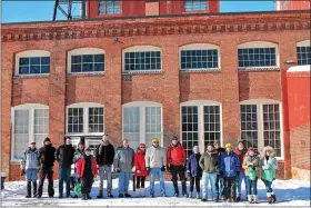  ?? MEDIANEWS GROUP FILE PHOTO - LAUREN HALLIGAN ?? A group of eventgoers stand outside the visitors center at Peebles Island State Park before embarking on a First Day Hike.