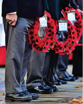  ?? ?? Remembranc­e Sunday at the Cenotaph in Bristol