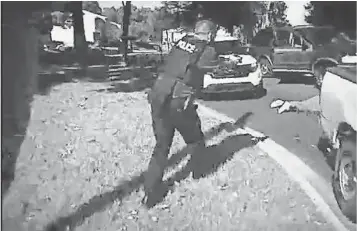  ?? CHARLOTTE POLICE DEPARTMENT/ HANDOUT EPA ?? A still image taken from an officer’s body cam video shows Keith Lamont Scott lying on the ground Tuesday in Charlotte.