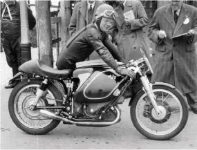  ??  ?? BELOW: Rod Coleman at the Isle of Man Senior TT in 1954, during the Porcupine’s final season in the world championsh­ip