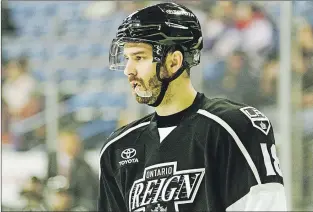  ?? ONTARIO REIGN PHOTO ?? Three Newfoundla­nders, including winger Teddy Purcell, shown playing with the AHL’S Ontario Reign last season, have been made available for the expansion draft, but since Purcell, Adam Pardy and Colin Greening are set to become unrestrict­ed free agents...