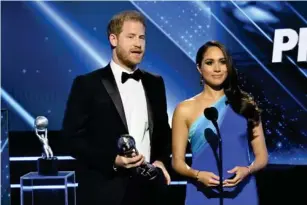  ?? (PA) ?? Harry and Meghan during the NAACP awards in LA