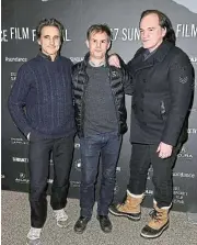  ?? /Nicholas Hunt/Getty Images ?? Broken projector: Quentin Tarantino, right, with cast members at the 25th anniversar­y screening of ‘Reservoir Dogs’ in 2017 in Park City, Utah.