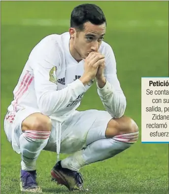  ??  ?? Lucas Vázquez, pensativo durante el encuentro ante el Athletic en la Supercopa.