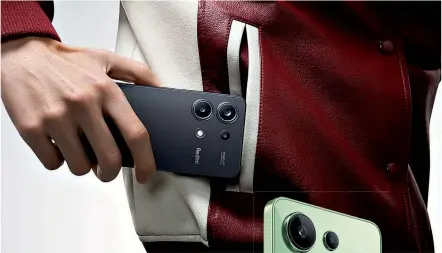  ?? Cedida ?? El Xiaomi Redmi Note 13, cuenta con una poderosa cámara principal de 108 MP. Pantalla AMOLED Dotdisplay de 90 Hz Fhd+carga rápida Pro de 33 W que se convertirá en uno de sus móviles favoritos.