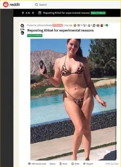  ??  ?? The reality TV star recently threatened legal action against anyone that reshared this unedited picture of her (RIGHT) that was allegedly posted by mistake.